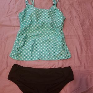 Polka dot tankini bathing suit